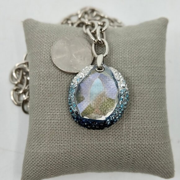 SWAROVSKI~Hyacinth~Violet Crystal Pendant~PRINCESS NECKLACE SWAN SIGNED - Picture 4 of 6